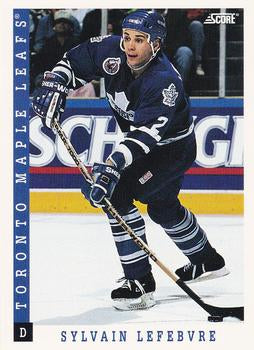 #359 Sylvain Lefebvre - Toronto Maple Leafs - 1993-94 Score Canadian Hockey