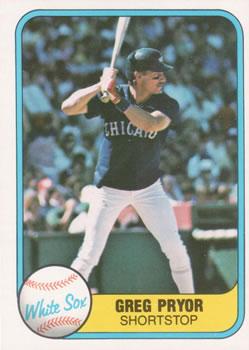#359 Greg Pryor - Chicago White Sox - 1981 Fleer Baseball