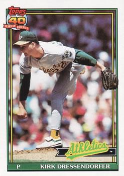 #35T Kirk Dressendorfer - Oakland Athletics - 1991 Topps Traded Baseball