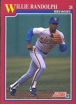 #35T Willie Randolph - Milwaukee Brewers - 1991 Score Rookie & Traded Baseball