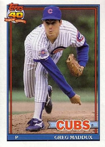 #35 Greg Maddux - Chicago Cubs - 1991 Topps Baseball