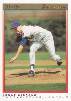 #35 Lance Dickson - Chicago Cubs - 1991 O-Pee-Chee Premier Baseball