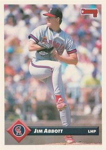 #35 Jim Abbott - California Angels - 1993 Donruss Baseball