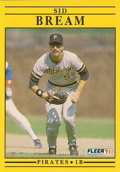 #35 Sid Bream - Pittsburgh Pirates - 1991 Fleer Baseball