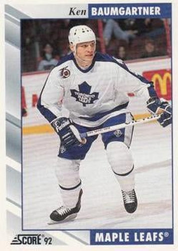 #35 Ken Baumgartner - Toronto Maple Leafs - 1992-93 Score USA Hockey