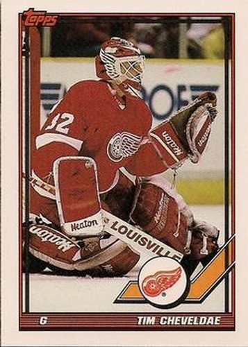 #35 Tim Cheveldae - Detroit Red Wings - 1991-92 Topps Hockey