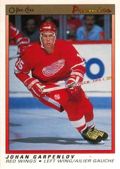 #35 Johan Garpenlov - Detroit Red Wings - 1990-91 O-Pee-Chee Premier Hockey