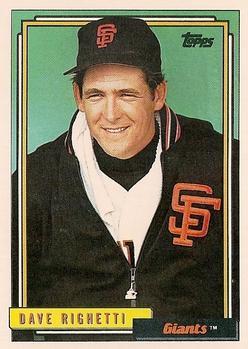 #35 Dave Righetti - San Francisco Giants - 1992 Topps Baseball