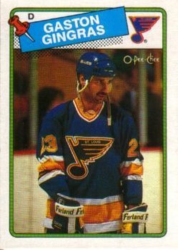 #35 Gaston Gingras - St. Louis Blues - 1988-89 O-Pee-Chee Hockey