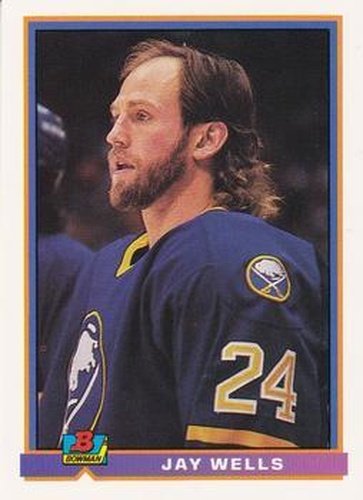 #35 Jay Wells - Buffalo Sabres - 1991-92 Bowman Hockey