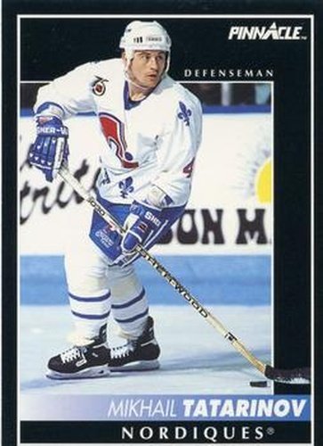 #35 Mikhail Tatarinov - Quebec Nordiques - 1992-93 Pinnacle Canadian Hockey