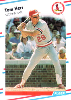#35 Tom Herr - St. Louis Cardinals - 1988 Fleer Baseball