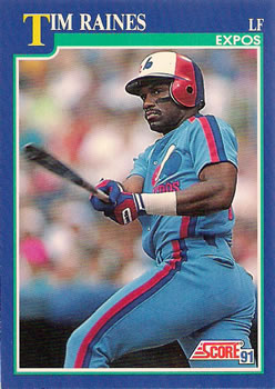 #35 Tim Raines - Montreal Expos - 1991 Score Baseball