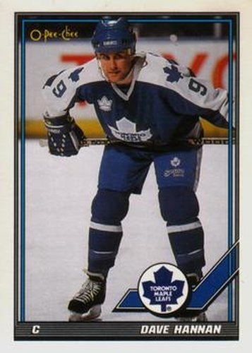 #360 Dave Hannan - Toronto Maple Leafs - 1991-92 O-Pee-Chee Hockey