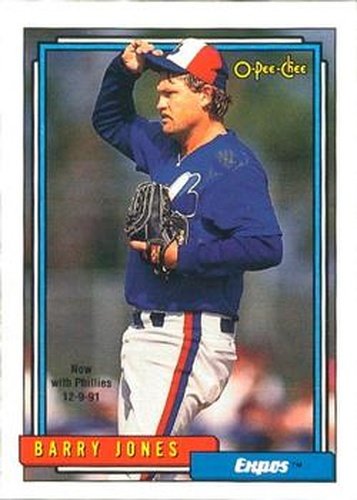 #361 Barry Jones - Philadelphia Phillies - 1992 O-Pee-Chee Baseball