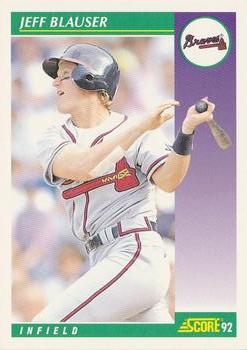 #362 Jeff Blauser - Atlanta Braves - 1992 Score Baseball