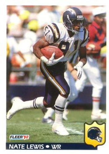 #363 Nate Lewis - San Diego Chargers - 1992 Fleer Football