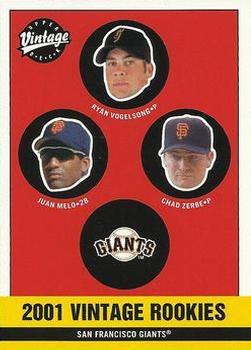 #363 Ryan Vogelsong / Juan Melo / Chad Zerbe - San Francisco Giants - 2001 Upper Deck Vintage Baseball