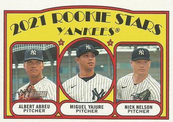 #363 Yankees 2021 Rookie Stars Albert Abreu / Miguel Yajure / Nick Nelson - New York Yankees - 2021 Topps Heritage Baseball