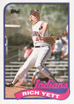 #363 Rich Yett - Cleveland Indians - 1989 Topps Baseball