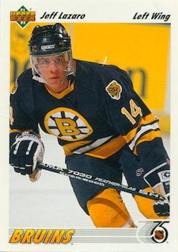 #364 Jeff Lazaro - Boston Bruins - 1991-92 Upper Deck Hockey