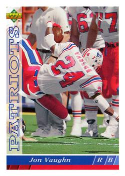#364 Jon Vaughn - New England Patriots - 1993 Upper Deck Football