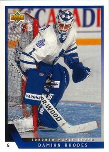 #364 Damian Rhodes - Toronto Maple Leafs - 1993-94 Upper Deck Hockey