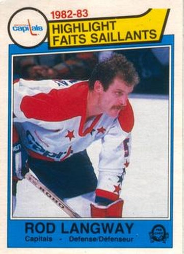 #365 Rod Langway - Washington Capitals - 1983-84 O-Pee-Chee Hockey