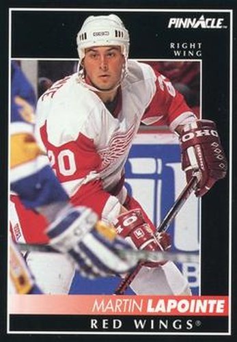 #365 Martin Lapointe - Detroit Red Wings - 1992-93 Pinnacle Canadian Hockey