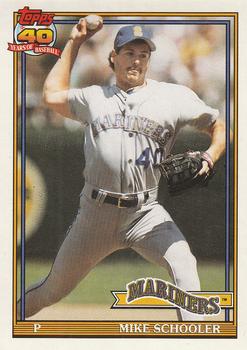 #365 Mike Schooler - Seattle Mariners - 1991 O-Pee-Chee Baseball