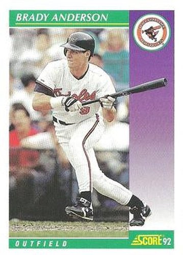 #365 Brady Anderson - Baltimore Orioles - 1992 Score Baseball