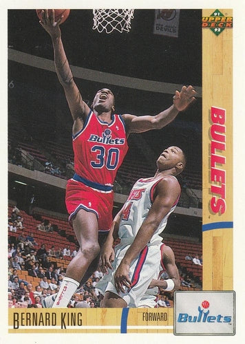 #365 Bernard King - Washington Bullets - 1991-92 Upper Deck Basketball