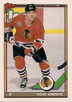 #366 Steve Konroyd - Chicago Blackhawks - 1991-92 Topps Hockey