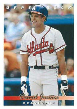 #366 David Justice - Atlanta Braves - 1993 Upper Deck Baseball