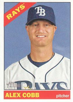 #366 Alex Cobb - Tampa Bay Rays - 2015 Topps Heritage Baseball