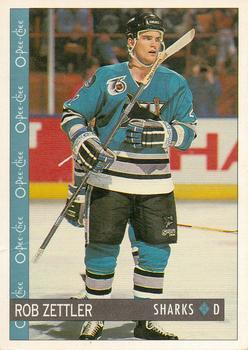 #366 Rob Zettler - San Jose Sharks - 1992-93 O-Pee-Chee Hockey