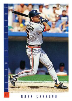 #366 Mark Carreon - Detroit Tigers - 1993 Score Baseball