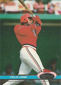 #366 Felix Jose - St. Louis Cardinals - 1991 Stadium Club Baseball