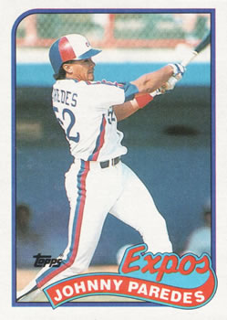 #367 Johnny Paredes - Montreal Expos - 1989 Topps Baseball