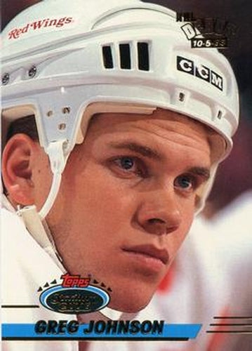 #367 Greg Johnson - Detroit Red Wings - 1993-94 Stadium Club Hockey