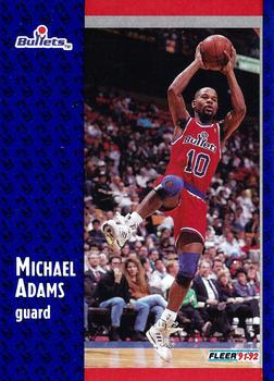 #367 Michael Adams - Washington Bullets - 1991-92 Fleer Basketball