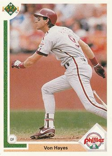 #368 Von Hayes - Philadelphia Phillies - 1991 Upper Deck Baseball