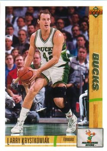 #368 Larry Krystkowiak - Milwaukee Bucks - 1991-92 Upper Deck Basketball