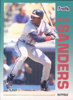 #368 Deion Sanders - Atlanta Braves - 1992 Fleer Baseball