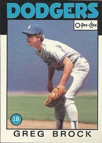 #368 Greg Brock - Los Angeles Dodgers - 1986 O-Pee-Chee Baseball