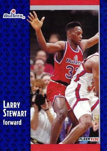 #369 Larry Stewart - Washington Bullets - 1991-92 Fleer Basketball