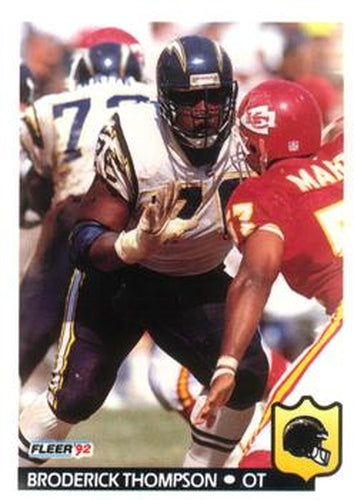#369 Broderick Thompson - San Diego Chargers - 1992 Fleer Football