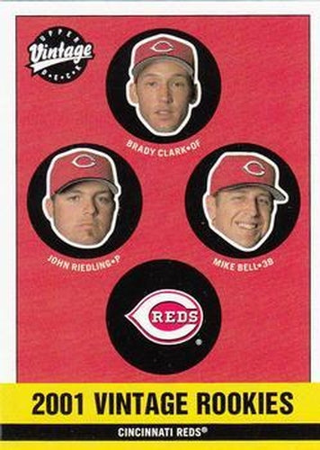 #369 Brady Clark / John Riedling / Mike Bell - Cincinnati Reds - 2001 Upper Deck Vintage Baseball