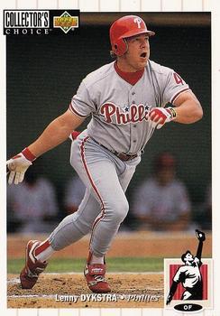 #369 Lenny Dykstra - Philadelphia Phillies - 1994 Collector's Choice Baseball