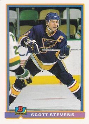 #369 Scott Stevens - St. Louis Blues - 1991-92 Bowman Hockey